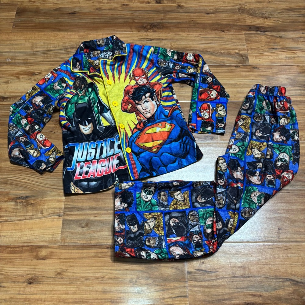 Justice‎ League 2pc Pajamas Set Comic Book Heroes DC Comics Small (6/7) WARM